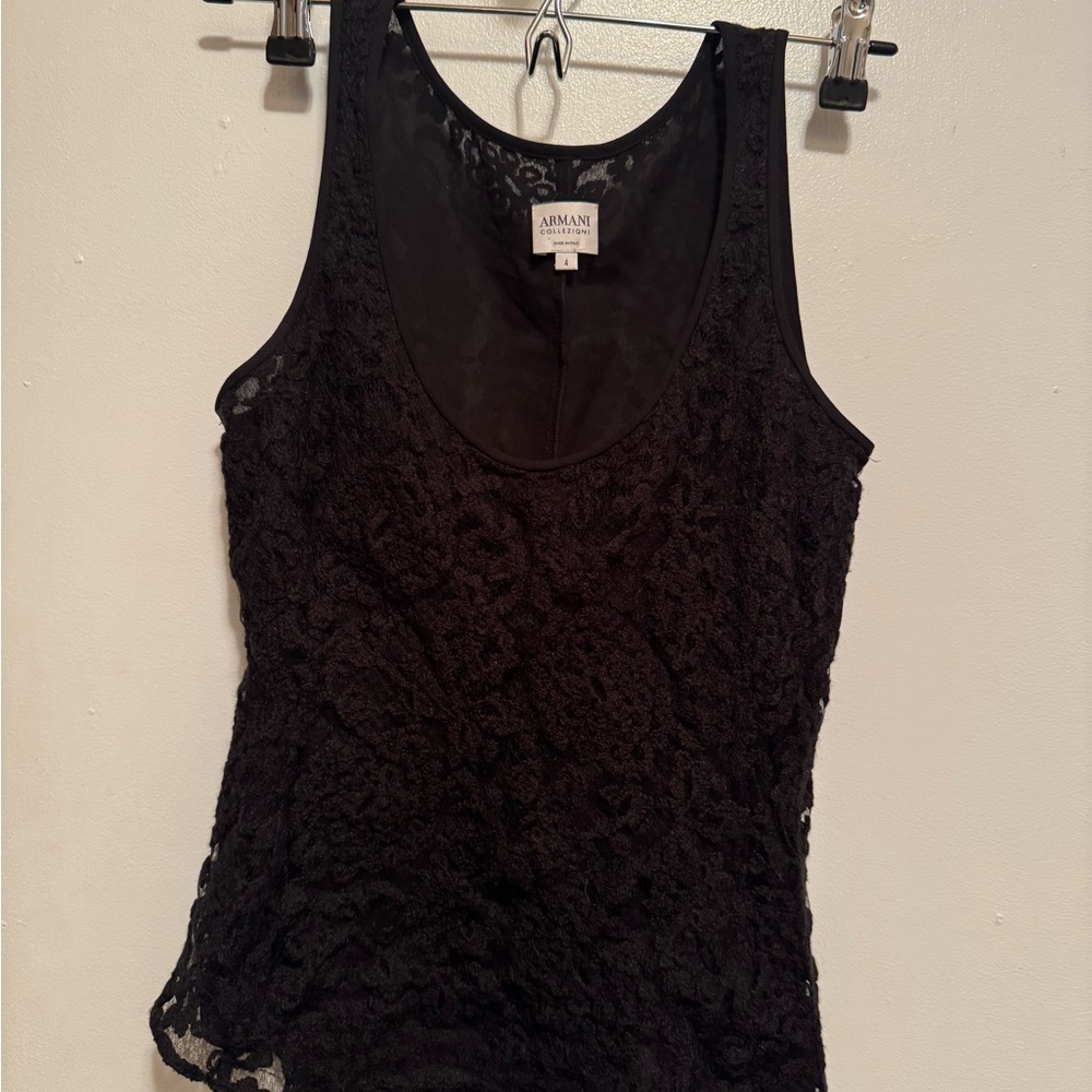 Giorgio Armani Black Lace Women's Top